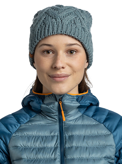 Шапка Buff Knitted & Fleece Caryn Blue Grass - Фото 3 большая