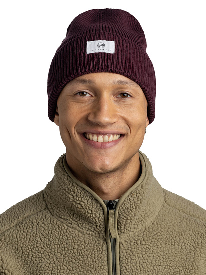 Шапка Buff Knitted Drisk Burgundy - Фото 3 большая