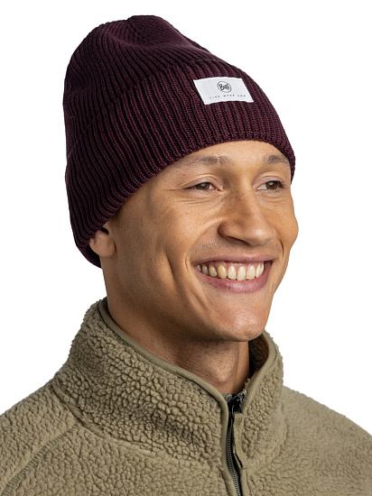 Шапка Buff Knitted Drisk Burgundy - Фото 4 большая