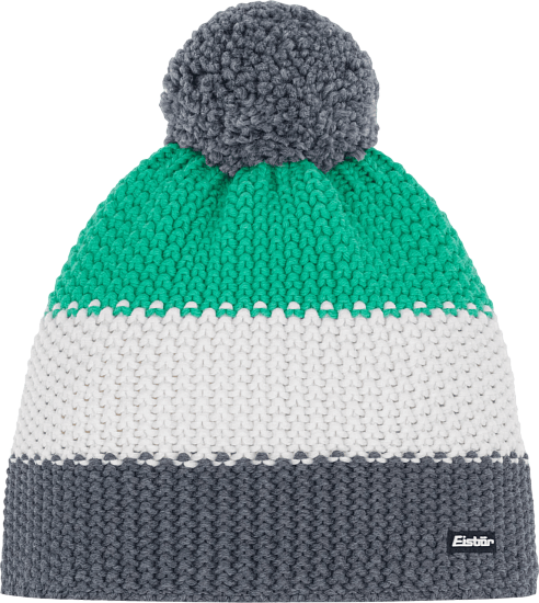 Шапка Eisbar Star Pompon Anthrazit/White/Mineral Green - Фото 1 большая