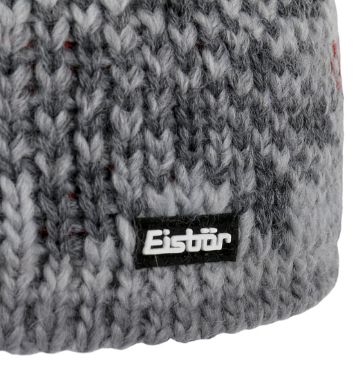 Шапка Eisbar Ike Pompon Milkgrau/Anthrazit/Ketchup - Фото 4 большая