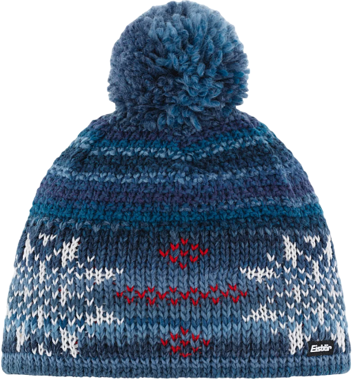 Шапка Eisbar Ike Pompon Blaujeans/White/Ketchup - Фото 1 большая