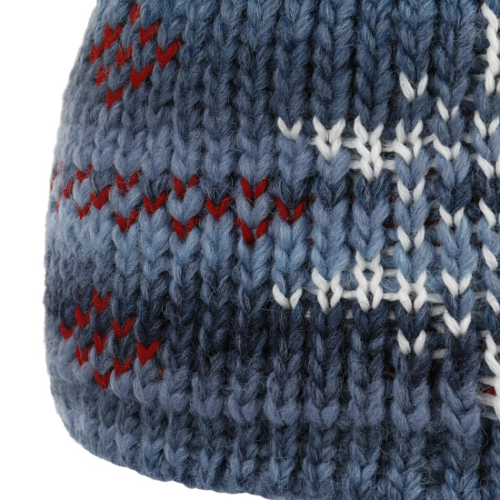 Шапка Eisbar Ike Pompon Blaujeans/White/Ketchup - Фото 3 большая