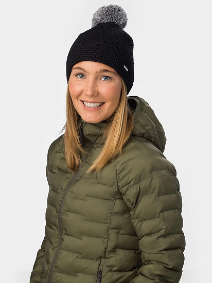 Шапка Eisbar Jamie Pompon Schwarz/Graumele - Фото 3 большая