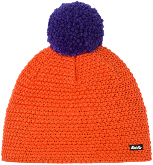 Шапка Eisbar Jamie Pompon Dark Orange/Ultra Violett - Фото 1 большая