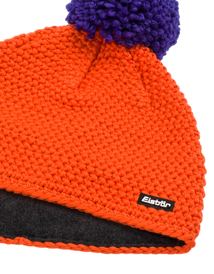 Шапка Eisbar Jamie Pompon Dark Orange/Ultra Violett - Фото 2 большая