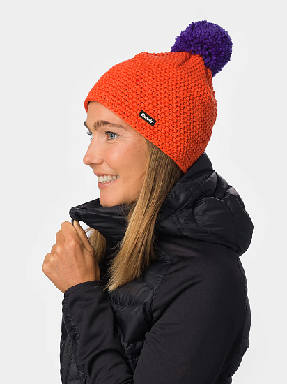 Шапка Eisbar Jamie Pompon Dark Orange/Ultra Violett - Фото 4 большая