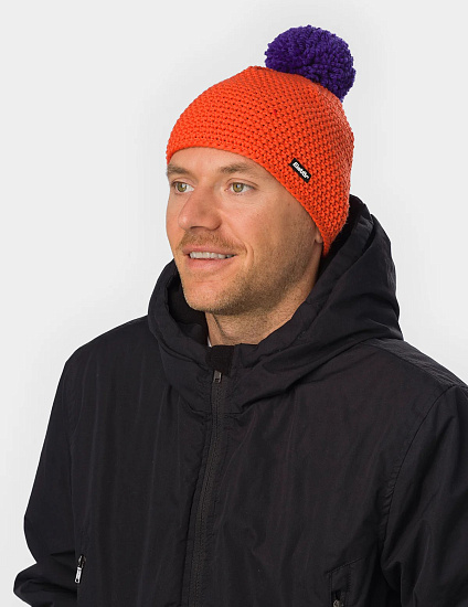 Шапка Eisbar Jamie Pompon Dark Orange/Ultra Violett - Фото 6 большая
