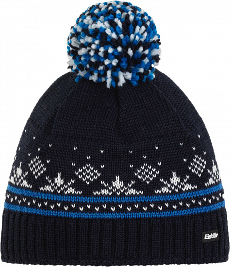 Шапка Eisbar Esin Pompon Mu Nacht-Mittelblau-White/Bunt - Фото 1 большая