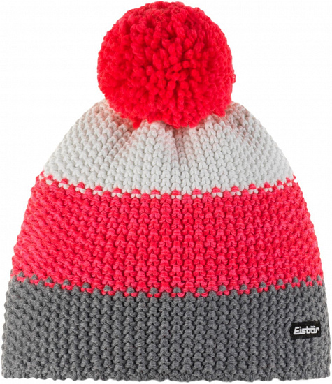 Шапка Eisbar Star Pompon Mu Graumele-Pinkmleliert-White - Фото 1 большая