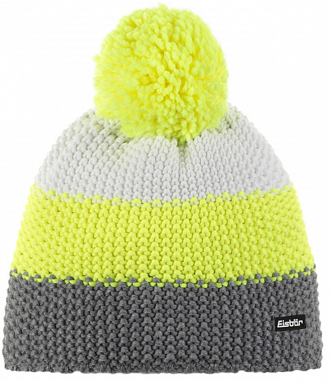Шапка Eisbar Star Pompon Mu Graumele-Lightyellow-White - Фото 1 большая
