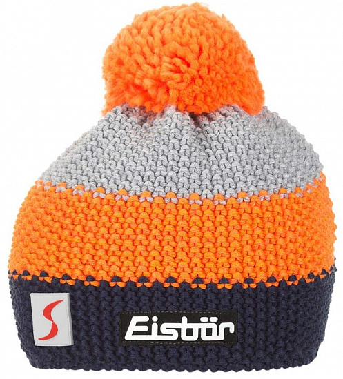 Шапка Eisbar Star Pompon Mu Sp Darkcobalt-Orangemliert-Hellgr - Фото 1 большая