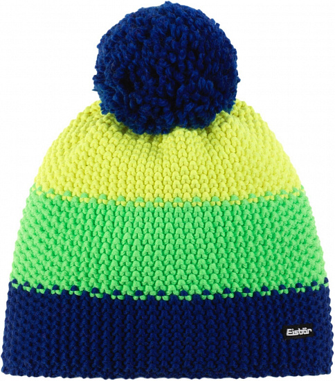 Шапка детская Eisbar Star Pompon Mu Blitzblau-Li.Green-Lightyellow - Фото 1 большая