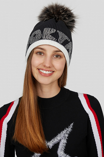 Шапка женская Sportalm Almrosn Black - Фото 3 большая