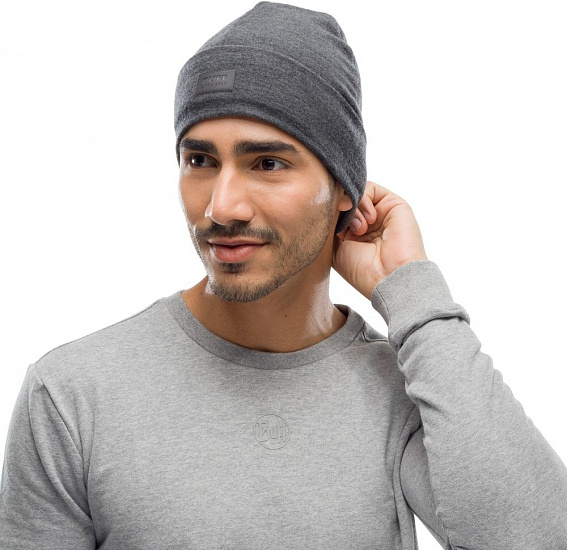 Шапка Buff Merino Wool Fleece Graphite - Фото 2 большая
