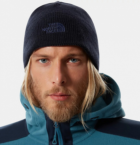 Шапка The North Face Bones Recycled Aviator Navy - Фото 2 большая