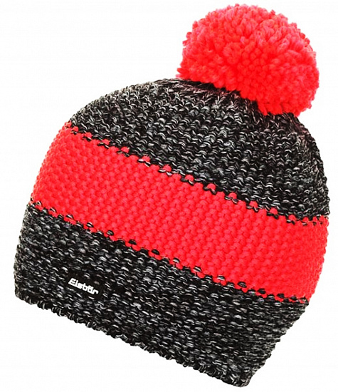 Шапка Eisbar Styler Pompon MU Grey/Red/Black - Фото 1 большая