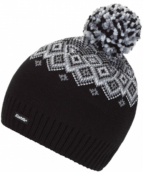 Шапка Eisbar Slint Pompon MU Black/Grey/White - Фото 1 большая