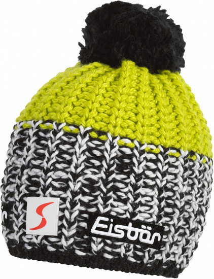 Шапка Eisbar Focus Pompon MU SP Yellow/Black/White - Фото 1 большая