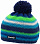 Шапка детская Eisbar Caja Pompon MU Blue/Green/White - Фото 1 малая