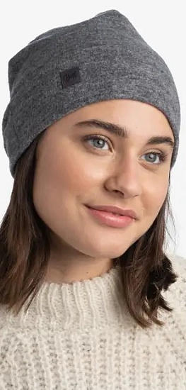 Шапка Buff Merino Fleece Grey - Фото 2 большая
