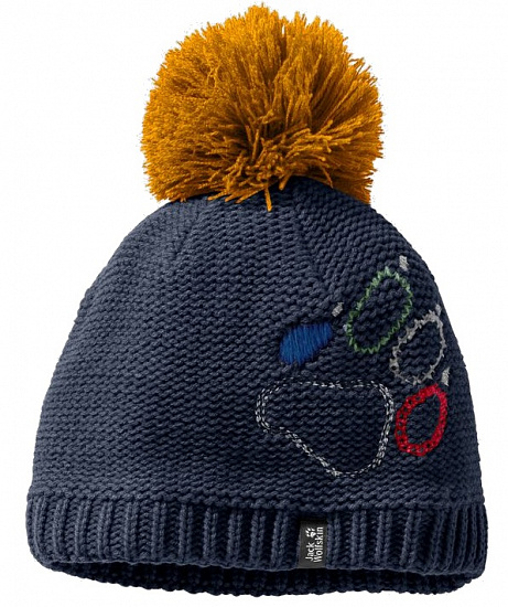Шапка детская Jack Wolfskin Paw Knit Night Blue - Фото 1 большая