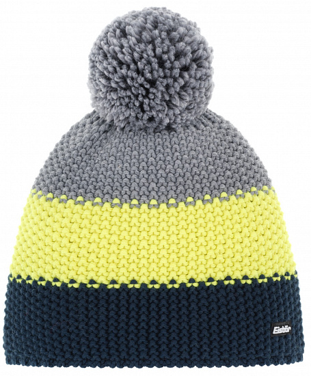 Шапка Eisbar Star Pompon Mu Dark Cobalt-Light Yellow-Graum - Фото 1 большая