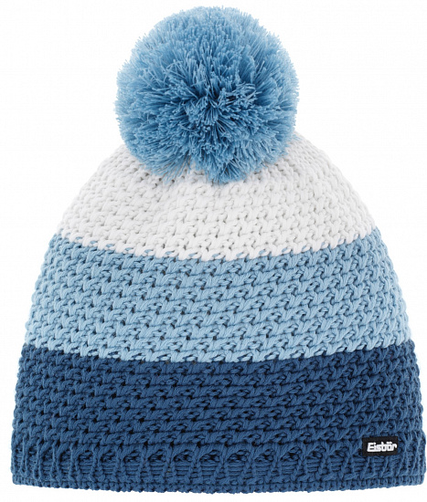 Шапка Eisbar Tibo Pompon Mu H.Cobalt-Sky Grey-White/Sky Gr - Фото 1 большая