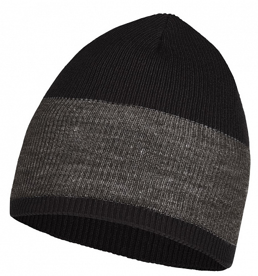 Шапка Buff Crossknit Solid Black - Фото 2 большая