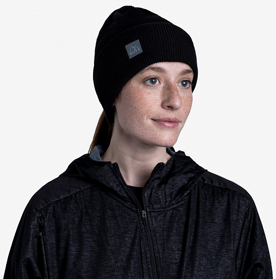 Шапка Buff Crossknit Solid Black - Фото 8 большая