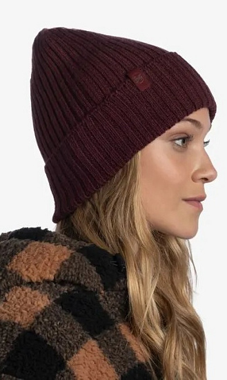 Шапка Buff Knitted Norval Maroon - Фото 4 большая