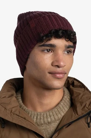 Шапка Buff Knitted Norval Maroon - Фото 6 большая