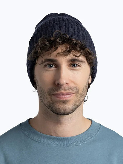 Шапка Buff Knitted Norval Night Blue - Фото 3 большая