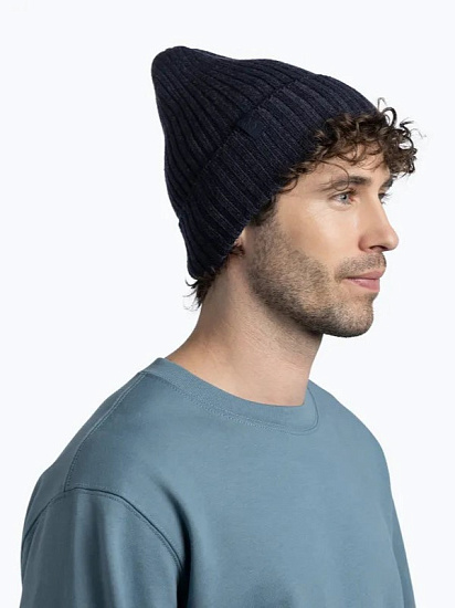Шапка Buff Knitted Norval Night Blue - Фото 4 большая