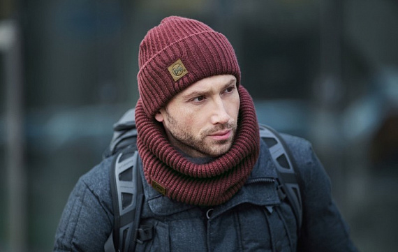 Шапка Buff Knitted Rutger Maroon - Фото 2 большая