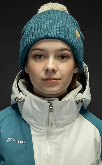 Шапка женская Phenix Mix Pompon Knit TQBL - Фото 2 большая