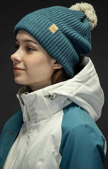 Шапка женская Phenix Mix Pompon Knit TQBL - Фото 5 большая