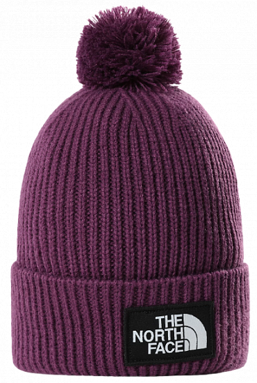 Шапка The North Face TNF Logo Box Pom Pikes Purple - Фото 1 большая