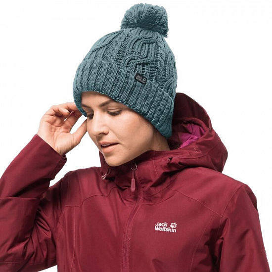 Шапка Jack Wolfskin Stormlock Pompom North Atlantic - Фото 2 большая