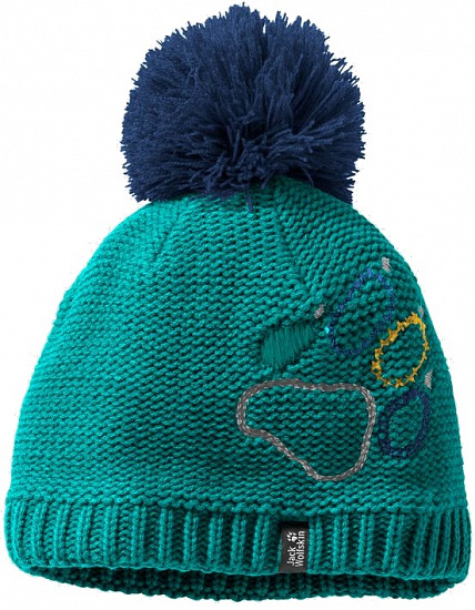 Шапка детская Jack Wolfskin Paw Knit Green Ocean