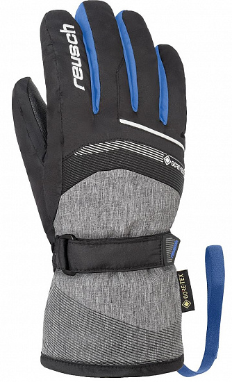 Перчатки детские Reusch Bolt Gtx Black/Black Melange/Brilliant Blue - Фото 1 большая