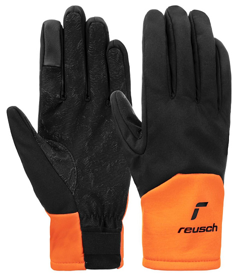 Перчатки Reusch Vertical Touch-Tec Black/Shocking Orange - Фото 3 большая