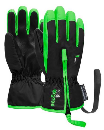 Перчатки детские Reusch Ben Black/Neon Green - Фото 3 большая
