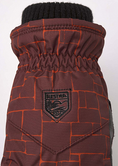 Перчатки женские Hestra Primaloft Rib Knit Wine Red Print - Фото 2 большая