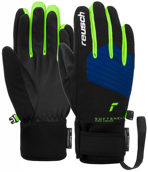 Перчатки детские Reusch Simon R-Tex Xt Junior Black/Surf The Web/Ne - Фото 3 большая