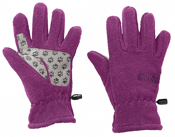 Перчатки детские Jack Wolfskin Fleece Glove Dark Peony - Фото 1 большая