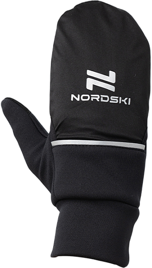 Перчатки-варежки Nordski Run Black - Фото 1 большая