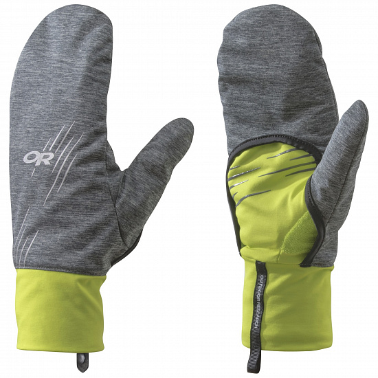 Перчатки OR Overdrive Convertible Charcoal Heather/Lemongrass - Фото 2 большая