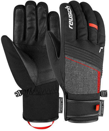Перчатки мужские Reusch Luca R-Tex XT Black/Black Melange/Fire Red - Фото 3 большая