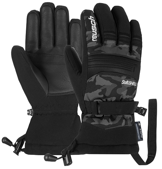Перчатки детские Reusch Kondor R-Tex XT Dark Camo/Black - Фото 3 большая